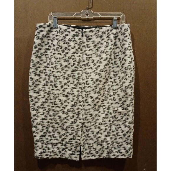 Ann Taylor Wool Blend Pencil Skirt SIZE 14 Faux Fur Leopard Print Office Career - Picture 3 of 10
